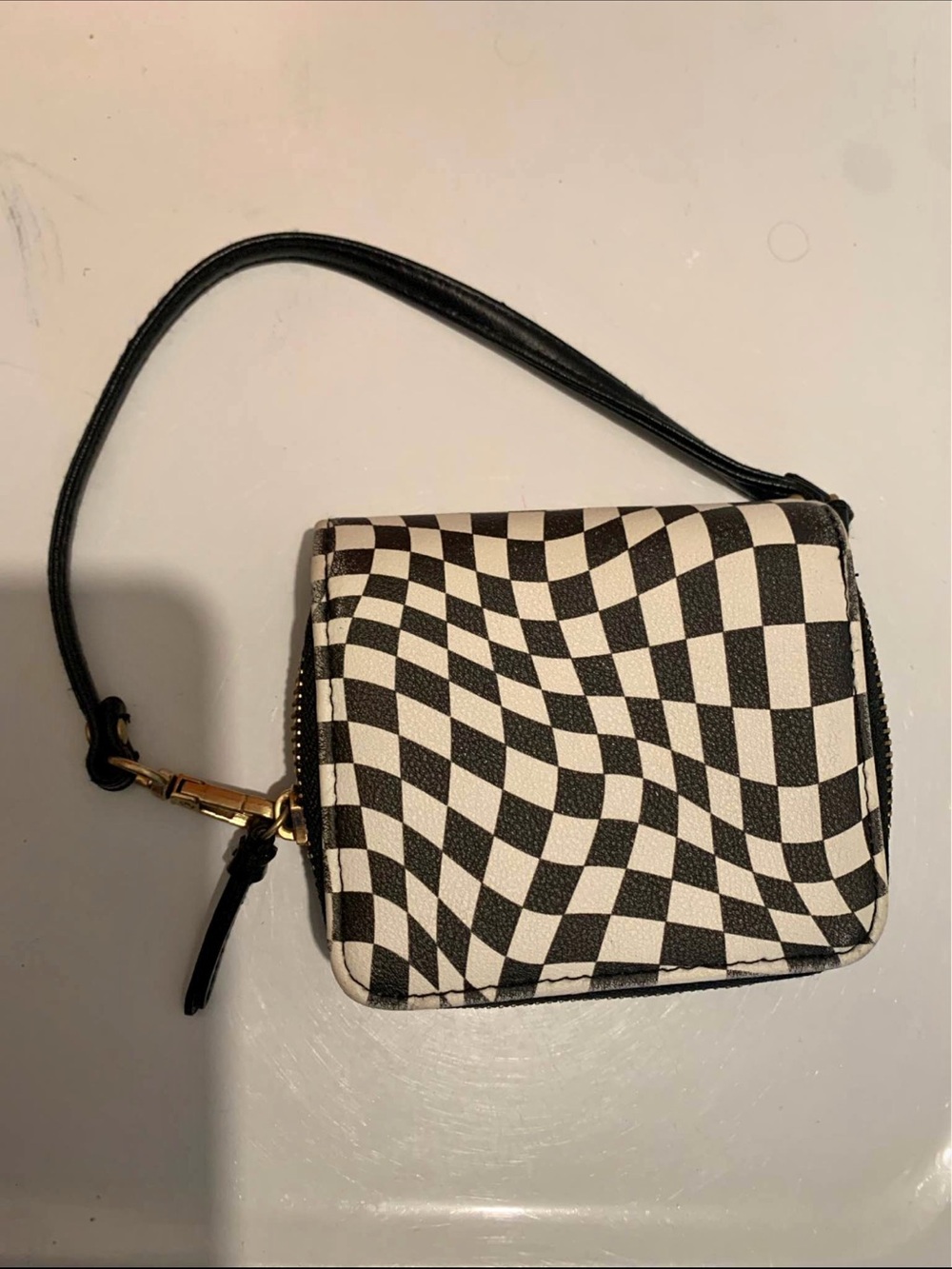 Black & White Checker Wristlet Wallet - Women Bags